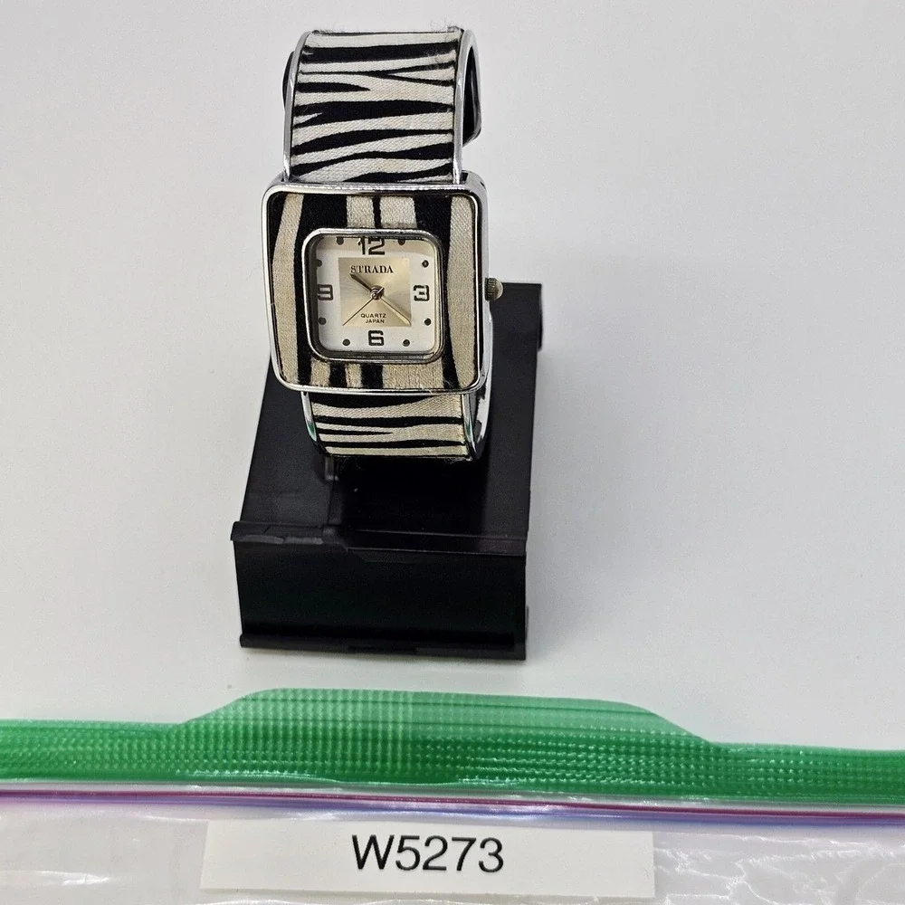 Strada Women's Watch 35MM Zebra Design‎ Cuff White Dial 6